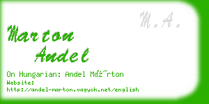 marton andel business card